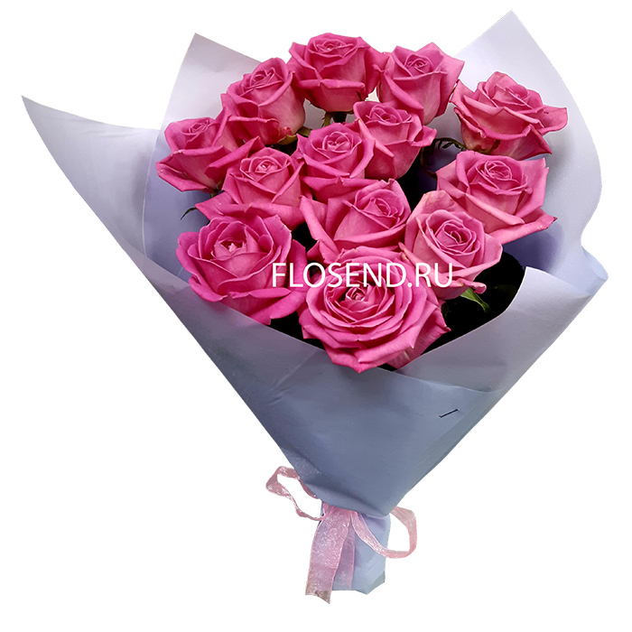 Букет «13 розовых роз»