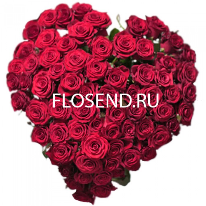 Букет «101 роза в форме сердца»