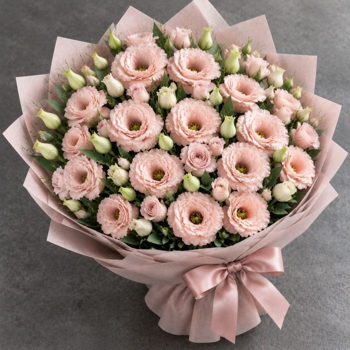 Букет из 9 персиковых эустом, фото 3