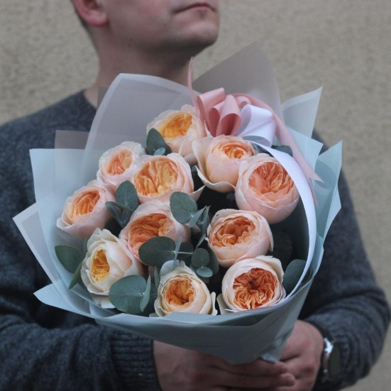 Букет из пионовидных роз Дэвида Остина - фото 6