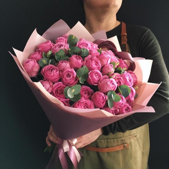 Букет «15 кустовых пионовидных роз» - фото 6