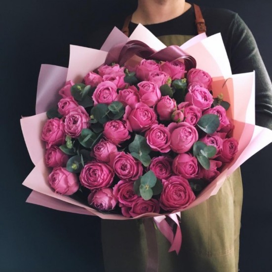 Букет «15 кустовых пионовидных роз» - фото 4